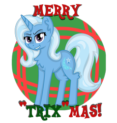 Size: 2602x2731 | Tagged: safe, artist:partylikeanartist, trixie, chest fluff, christmas, holiday, simple background, solo, transparent background